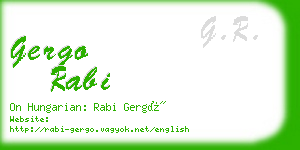 gergo rabi business card